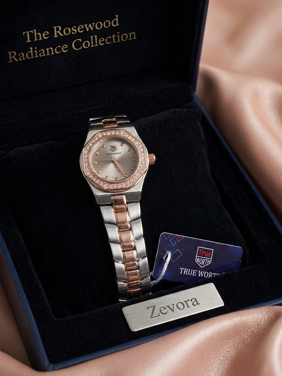 True Worth "Stellar Grace" Two-Tone Diamond Accented Watch