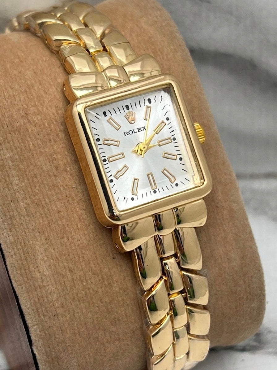 Rolex Women’s All-Gold Rectangular Dress Watch | Luxury Aesthetic Square Face Timepiece by The Zevora Store