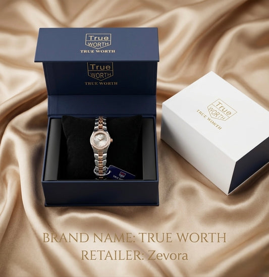 True Worth "Stellar Grace" Two-Tone Diamond Accented Watch
