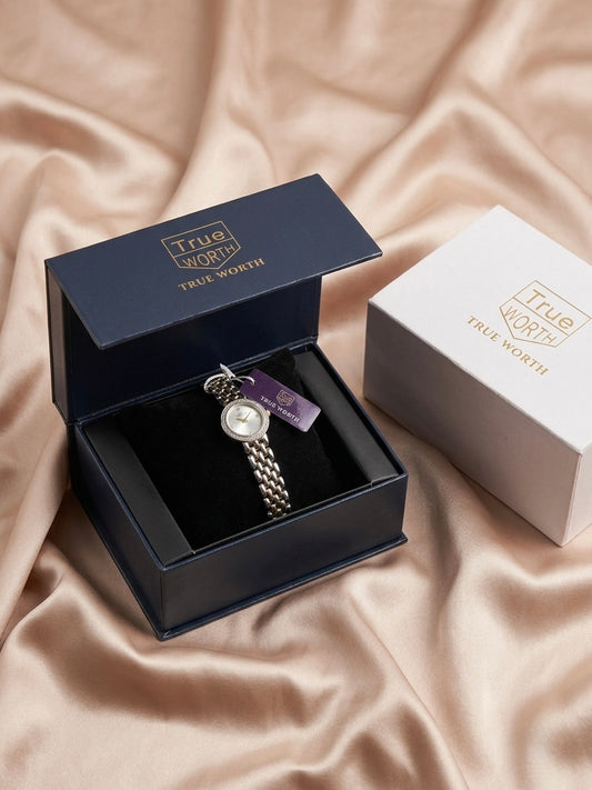 True Worth Crystal Elegance Watch – Grace in Every Second ✨